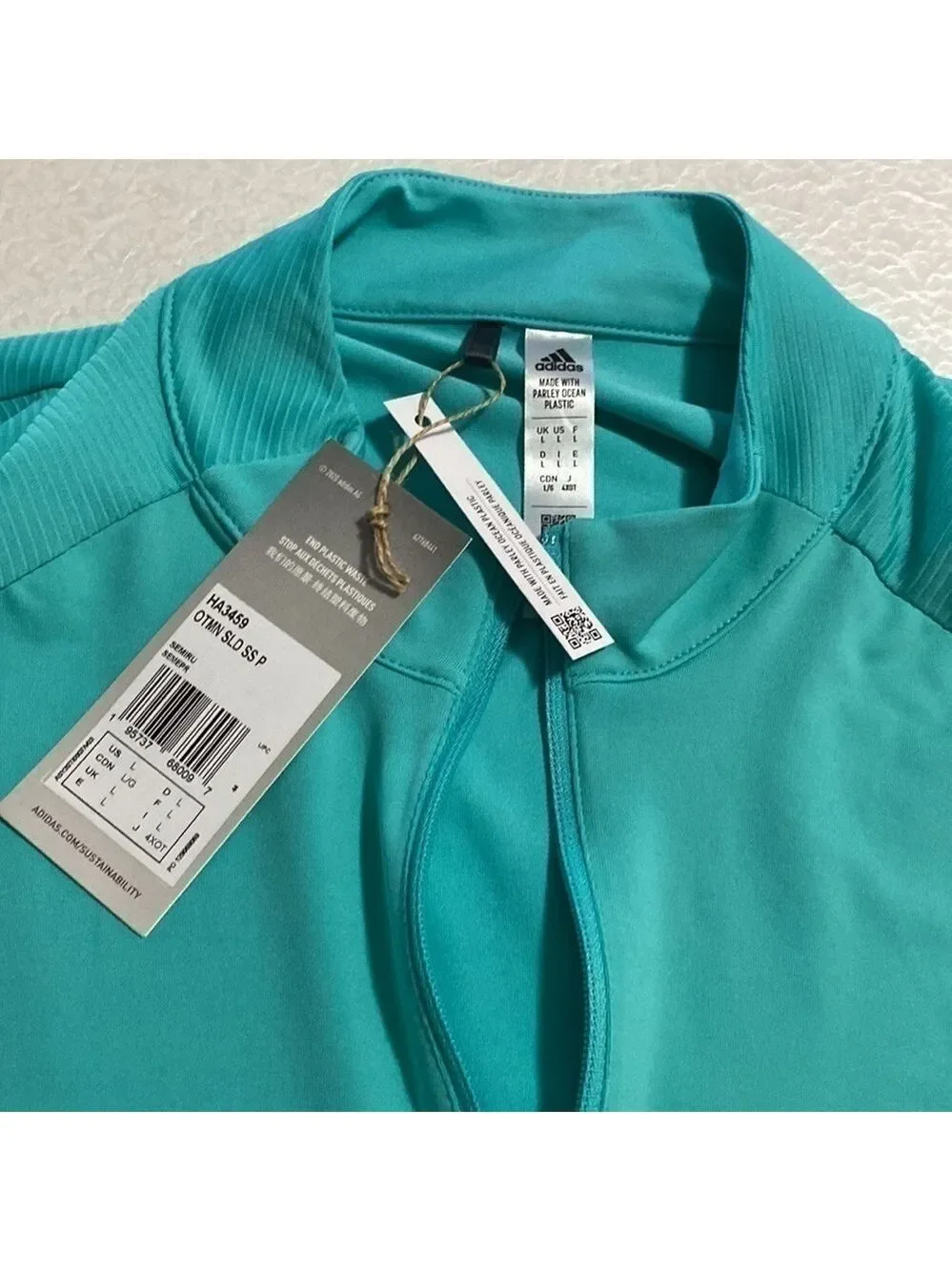 QUARTER-ZIP mock neck polo shirt turquoise FIFA world cup quatar 2022 - Picture 6 of 15